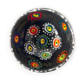 Vasija En Cerámica 8cm Ojo Turco Relieve - Negro