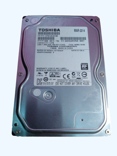 Disco Duro Toshiba  1 Tb  Para Pc 3.5''  + Cable Sata 