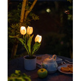 Minidiva Lámpara De Tulipán Flores Artificiales Con Luz Led,