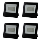Pack X4 Reflector Led Proyector 50w Ja Luz Fria Exterior 