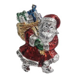 Adorno Navidad Deco Colgante Metalizado Papa Noel Santa X6