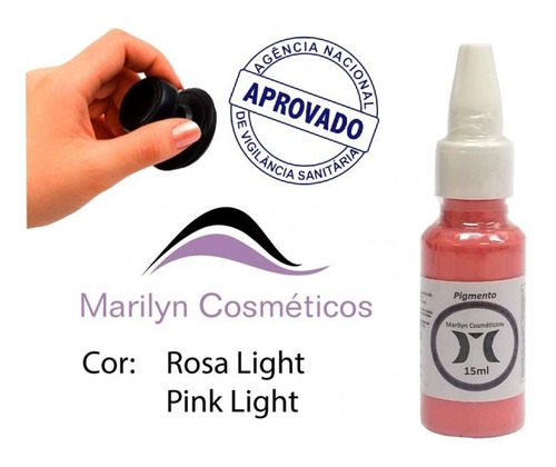 Pigmento Rosa Light Marilyn Cosméticos 15ml - Oferta