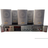 Amplificador Sonido Ambiental Pa + 5 Bafles Blancos