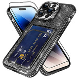 Funda Tarjetera Para iPhone 14 Pro Max Negro Diamante