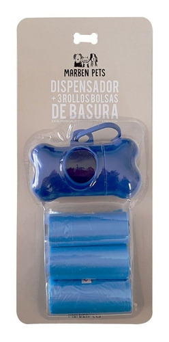 Dispensador Bolsas De Desecho Hueso Azul Perro | Mundozoo