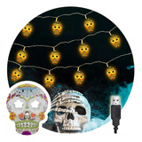 Serie Decoración Halloween Luz Led Calaverita  Muert Con Usb