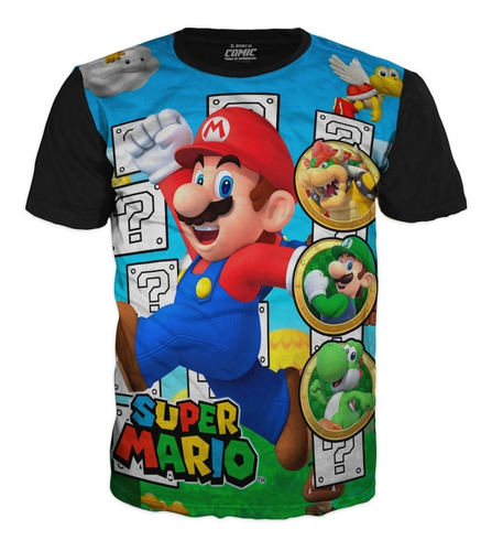Camiseta De Mario Bros Para Adultos Y  Niños Videojuego