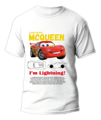 Playera Hombre Rayo Mcqueen Lightning Mcqueen Cuello Redondo