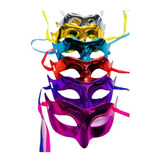 Kit 50 Máscara Holográfica Sortidas Carnaval Balada Gatinha