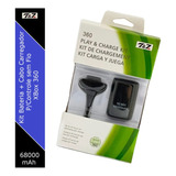Kit Bateria P/ Controle Xbox 360 Play And Charge + Cabo Usb