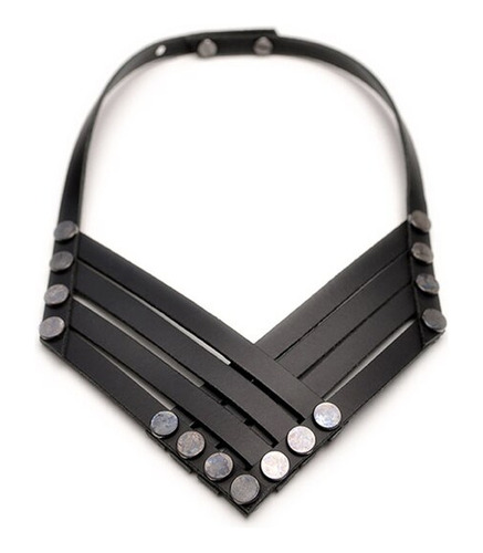 Collar De Cuero Genuino Negro Para Mujer Y Hombre,2