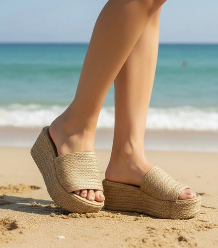 Sandalias Zapatilla Plataformas Altas Para Dama Yute 8 Cm | Envío gratis