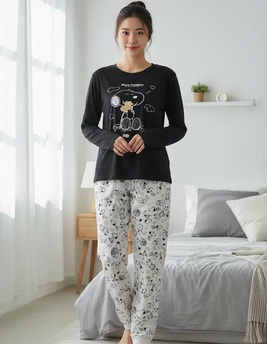 Pijama Mujer Invierno 100% Algodón Snoopy 2 Piezas | Envío gratis