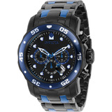 Relógio Masculino Invicta Pro Diver Zager Exclusive 37690 Cor Da Correia Preto Cor Do Bisel Azul Cor Do Fundo Preto