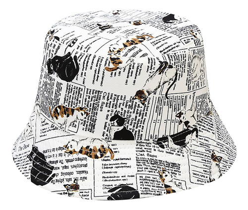 Sombrilla Con Estampado De Pescador Para Mujer, Gorro Casual