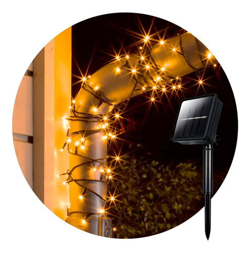 Guirnalda Luces Led 100 Lamparas Exterior Solar Navidad