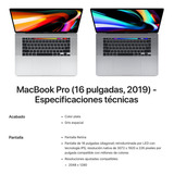 Macbook Pro 16 Pulgadas, 2019, Con Touch Bar