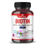 Biotina 9 En 1 14519 Mg Con Niacina Colágeno Queratina Ha