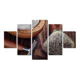 Kit Quadro Decorativo 5 Partes Acessorio De Barbearia