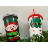 8 Vasos 24 Onzas Navideños Reutilizables Navidad Personaliza