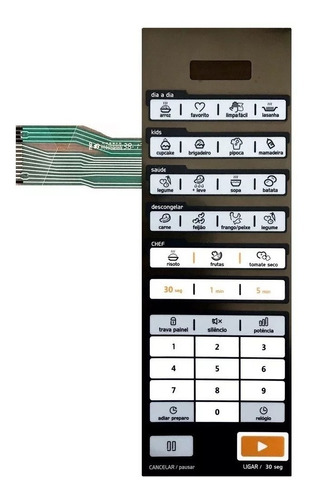 Membrana Teclado Microondas Midea Mtae 41 Mtae 42 Espelhada