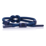 Pulsera Ajustable De Obsidiana Azul Marino Anudada A Mano Ra