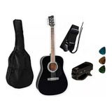 Paq Guitarra Tercerola Funda Pua Afinador Jay Turser Jj43pak Color Negro