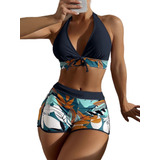 Bikini Malla Importada Taza Soft  Con Short Qilaixing