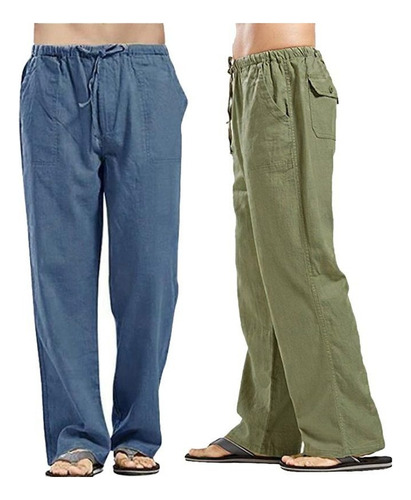 Pantalones Para Hombre Pantalones Cargo Anchos De Algodón Tr