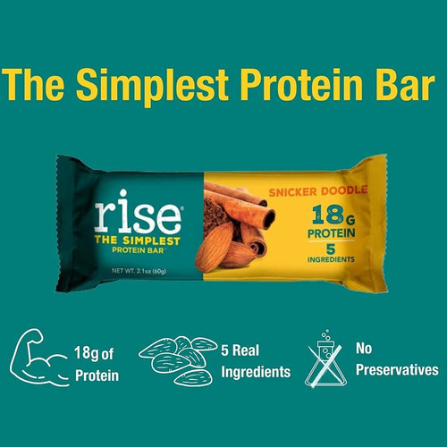 Rise Whey Protein Bar, Snickerdoodle, Healthy Breakfast Snac