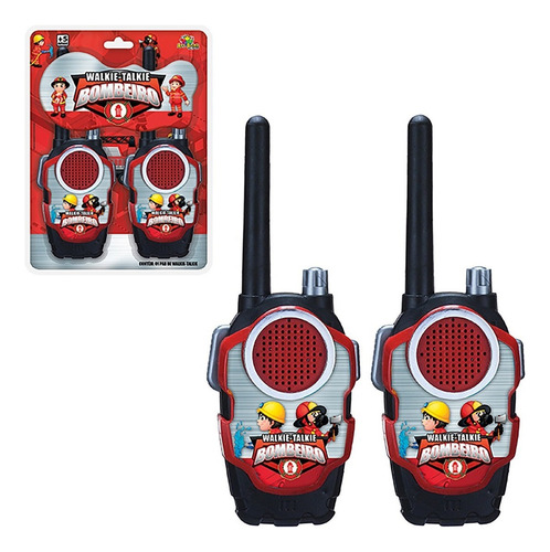 Rádio Comunicador Infantil Bombeiros Walk Talk Brinquedo Cor Vermelho