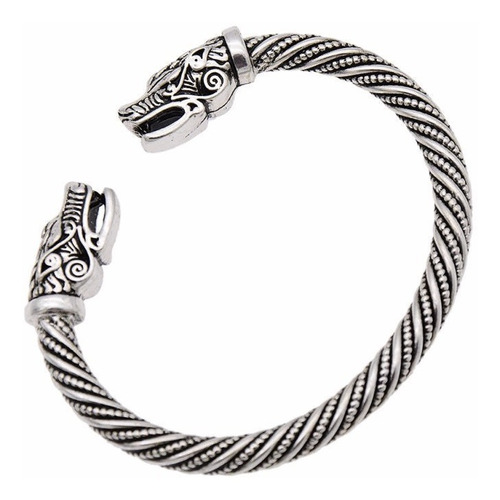 Pulsera Brazalete Serie Vikings Acero Ragnar Nordico Dragon