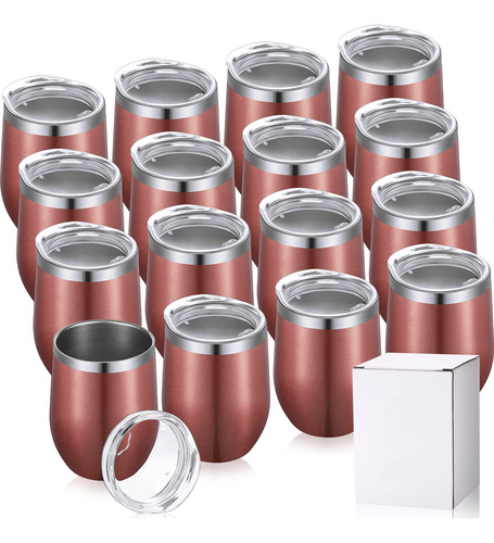 Remagr Paquete De 16 Vasos De Vino De Acero Inoxidable De 1.