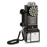 Telefone Com Fio Retro Watson Preto 32.387 Classic