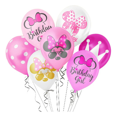 Kits 21 De Decoración De Globos De Minnie Mouse Rosa