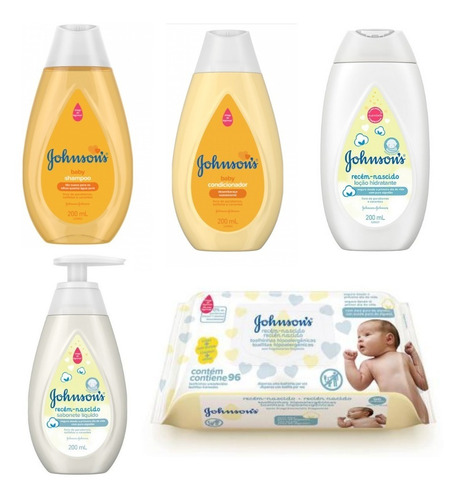 Kit Johnsons Baby Recém-nascido Sham+cond+hidra+sab+lenço