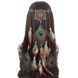 Diadema De Plumas, Hippie, India, Boho, Borla Bohemia