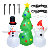 Inflable Navidad Muñeco Nieve Arbol 1.7m Decoracion Luz Led