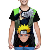 Camiseta/camisa Infantil Naruto Shippuden - Naruto E Kakashi