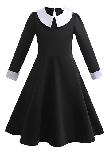 Disfraz Vestido Clasico Merlina Wednesday Addams (incluye Peluca) | Envío gratis