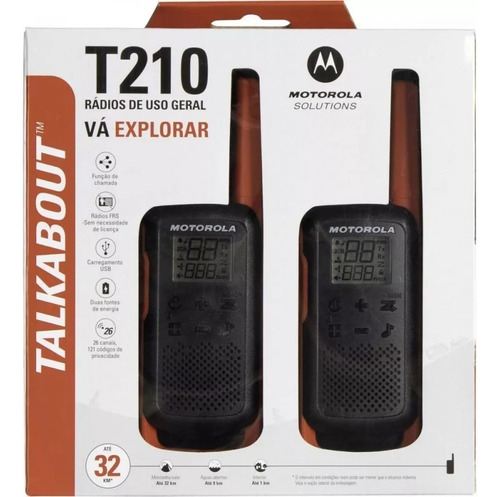 Rádio Comunicador Talkabout 32km T210br Motorola *att T200br