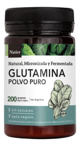 Glutamina Natural Fermentada En Polvo X 200grs Natier