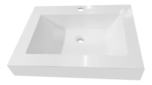 Lavabo 60x45cm Blanco C/3 Faaldones Marmol Porcesado Ovalin