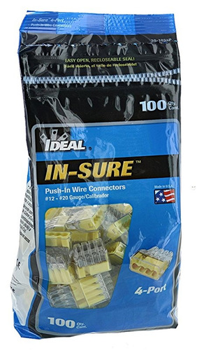 En Ideal-sure Amarillo De 4 Puertos Push-en Conectores De Ca