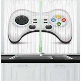 Cortinas De Cocina Lunarable Gamer, Moderno Gamepad Con Colo