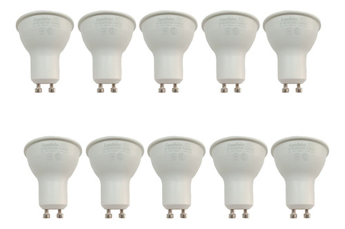 Pack X 10 Lampara Dicro Led Gu10 5w=35w Luz Fria/calida