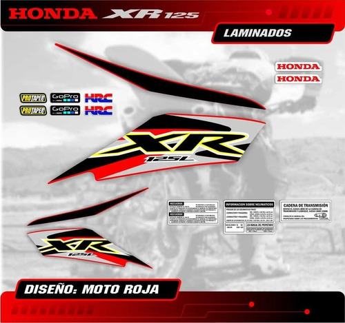 Kit Calcos - Grafica Honda Xr 125 Laminados - Fucsia