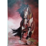 Cuadros Al Oleo Caballos Pintados A Mano 120 X 80 Cm 