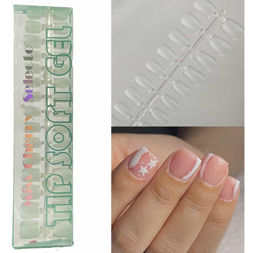 Tips Soft Gel Completo Cuadrada Mini #7 Uñas Miss Cherry