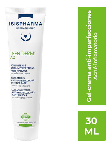 Isispharma Teen Derm Az 30ml Gel Facial Anti-imperfecciones Tipo De Piel Acne